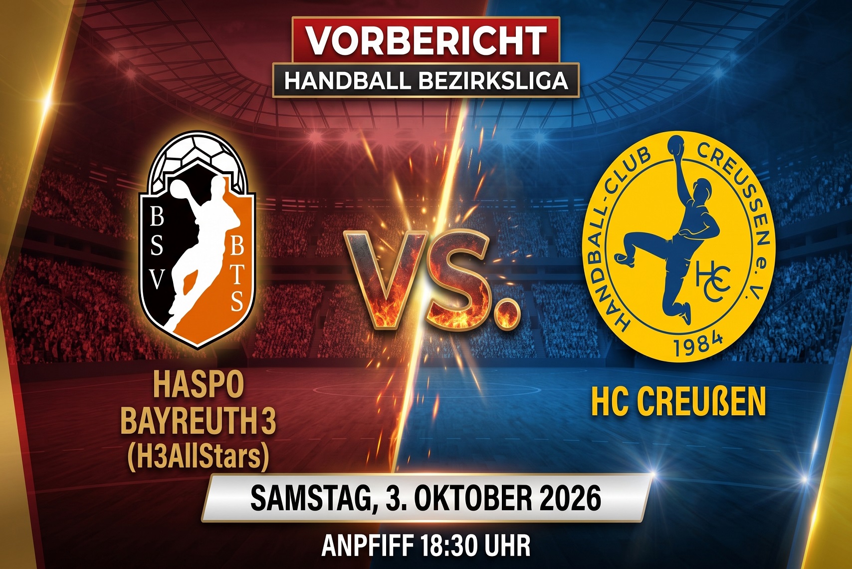 Saisonauftakt mit Derby-Feuer: Die H3AllStars empfangen den HC Creußen